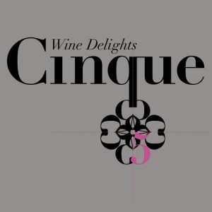 Re-designed Cinque Wine & Deli logo showcasing the refined visual identity introduced in 2017