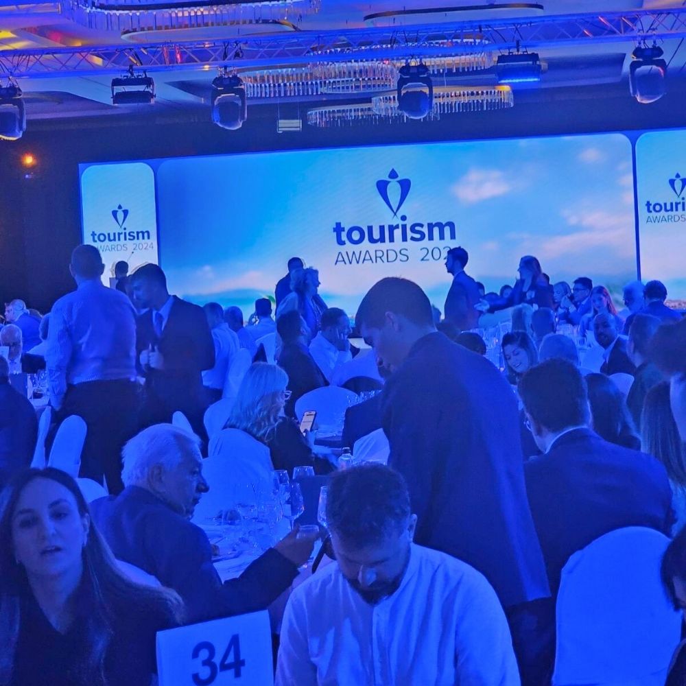 Στιγμιότυπο από την τελετή Tourism Awards 2024 στην Αθήνα.