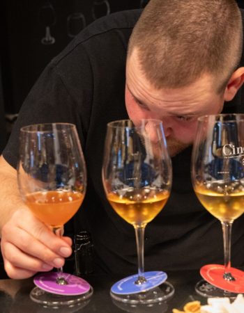 Low intervention and orange wine tasting in Athens with Greek wines served at Cinque Wine & Deli