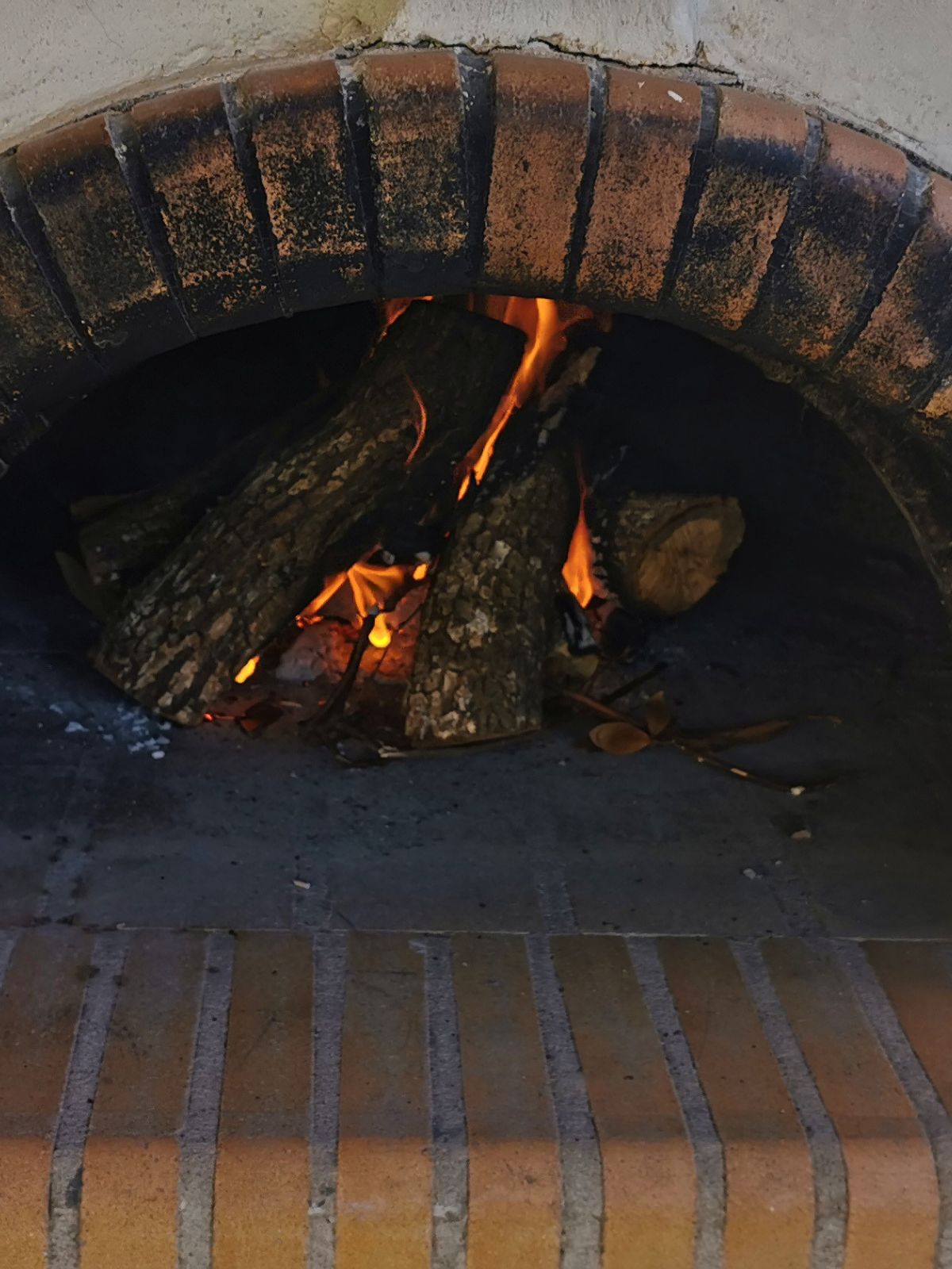 The wood-fired oven at Casa Cinque